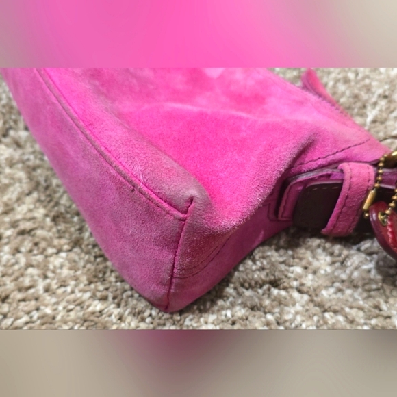 Vintage coach Hamptons Demi Suede Hobo Shoulder Baguette 7470 - Picture 6 of 6